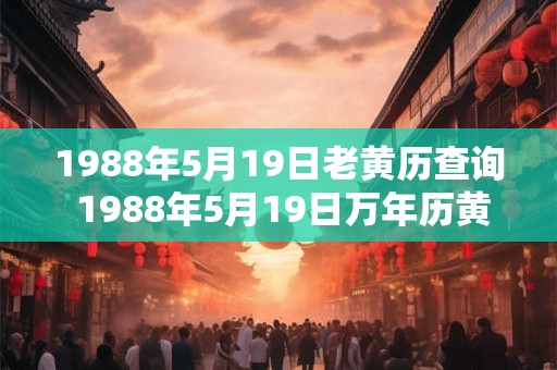 1988年5月19日老黄历查询 1988年5月19日万年历黄道吉日