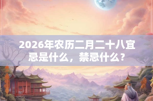 2026年农历二月二十八宜忌是什么，禁忌什么？