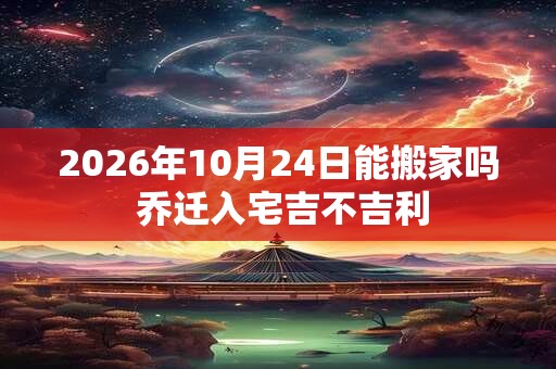 2026年10月24日能搬家吗 乔迁入宅吉不吉利 2026年10月24日能搬家吗 乔迁入宅吉不吉利