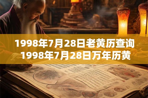 1998年7月28日老黄历查询 1998年7月28日万年历黄道吉日