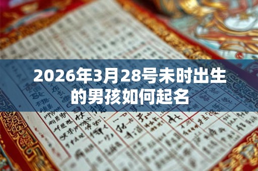 2026年3月28号未时出生的男孩如何起名