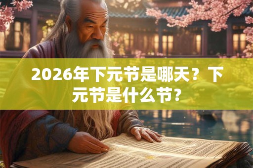 2026年下元节是哪天？下元节是什么节？