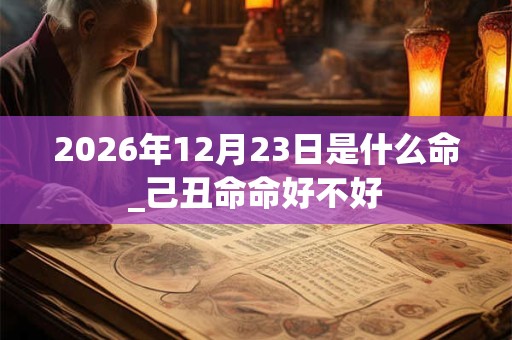 2026年12月23日是什么命_己丑命命好不好