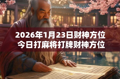 2026年1月23日财神方位 今日打麻将打牌财神方位! 2026年1月23日财神方位 今日打麻将打牌财神方位!