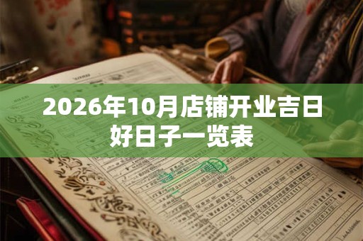 2026年10月店铺开业吉日好日子一览表