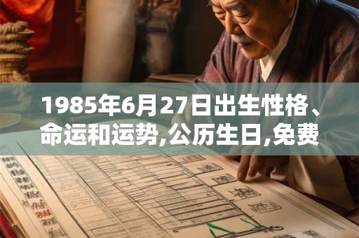 1985年6月27日出生性格、命运和运势,公历生日,免费算命 1985年6月27日出生性格、命运和运势,公历生日,免费算命