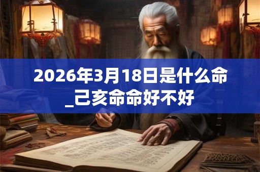 2026年3月18日是什么命_己亥命命好不好
