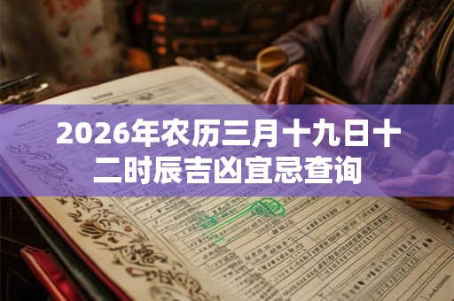 2026年农历三月十九日十二时辰吉凶宜忌查询