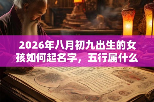 2026年八月初九出生的女孩如何起名字，五行属什么