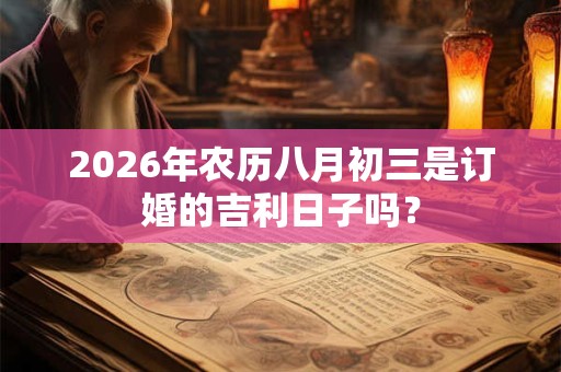 2026年农历八月初三是订婚的吉利日子吗？