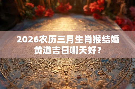 2026农历三月生肖猴结婚黄道吉日哪天好？