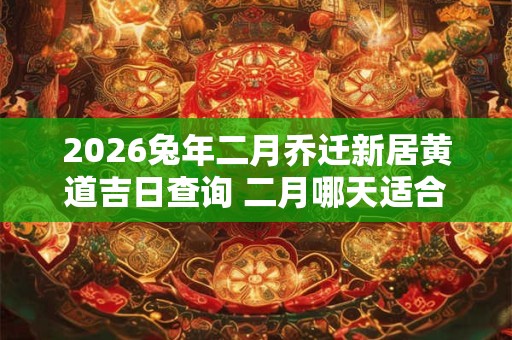 2026兔年二月乔迁新居黄道吉日查询 二月哪天适合搬家 2026兔年二月乔迁新居黄道吉日查询 二月哪天适合搬家