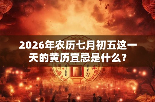 2026年农历七月初五这一天的黄历宜忌是什么？