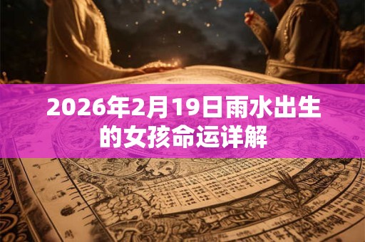 2026年2月19日雨水出生的女孩命运详解 2026年2月19日雨水出生的女孩命运详解