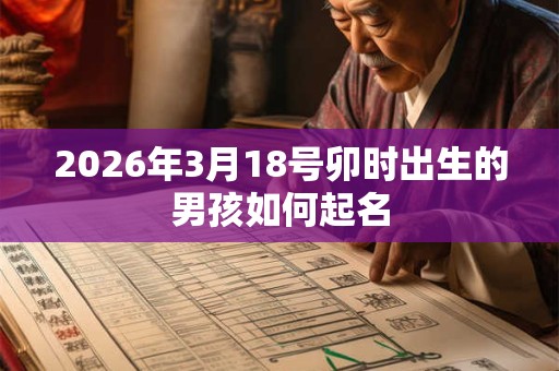 2026年3月18号卯时出生的男孩如何起名