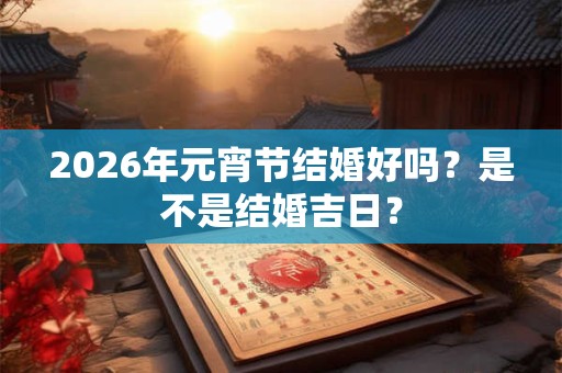 2026年元宵节结婚好吗？是不是结婚吉日？