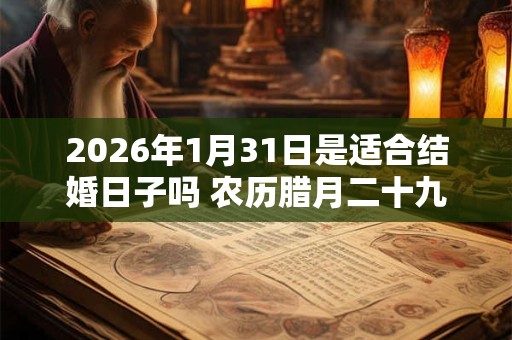2026年1月31日是适合结婚日子吗 农历腊月二十九当天嫁娶怎么样