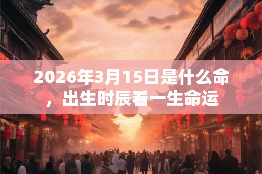 2026年3月15日是什么命，出生时辰看一生命运