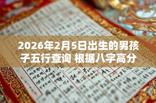 2026年2月5日出生的男孩子五行查询 根据八字高分起名