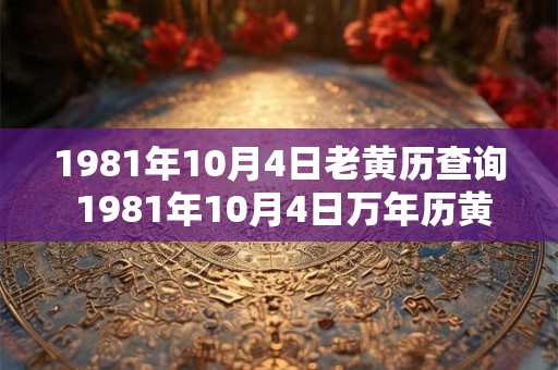 1981年10月4日老黄历查询 1981年10月4日万年历黄道吉日