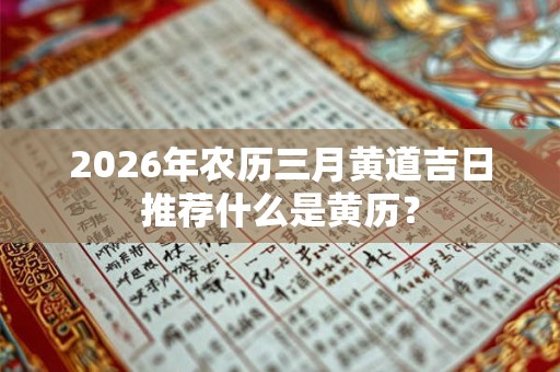 2026年农历三月黄道吉日推荐什么是黄历？