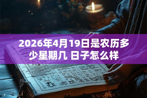 2026年4月19日是农历多少星期几 日子怎么样