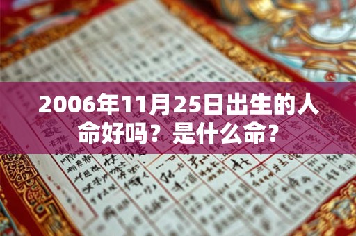 2006年11月25日出生的人命好吗?是什么命? 2006年11月25日出生的人命好吗?是什么命?