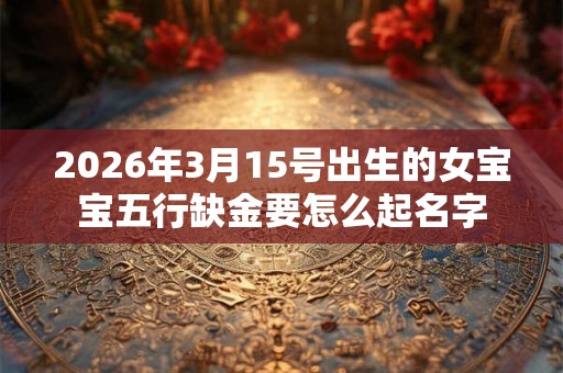 2026年3月15号出生的女宝宝五行缺金要怎么起名字
