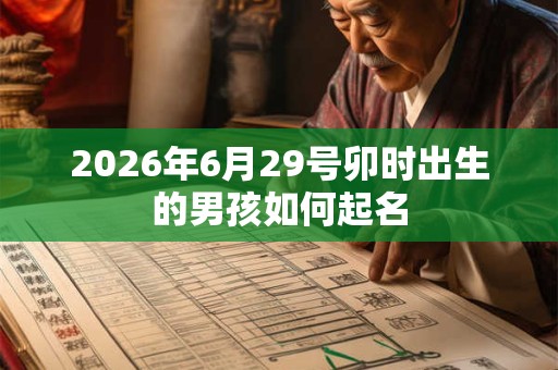 2026年6月29号卯时出生的男孩如何起名