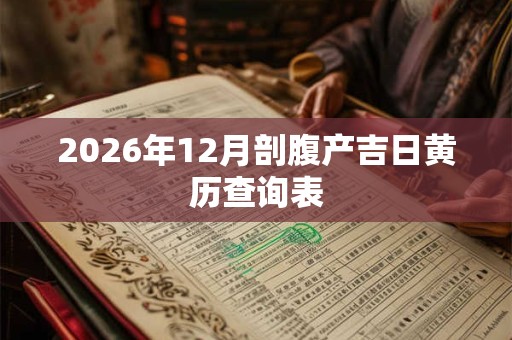 2026年12月剖腹产吉日黄历查询表
