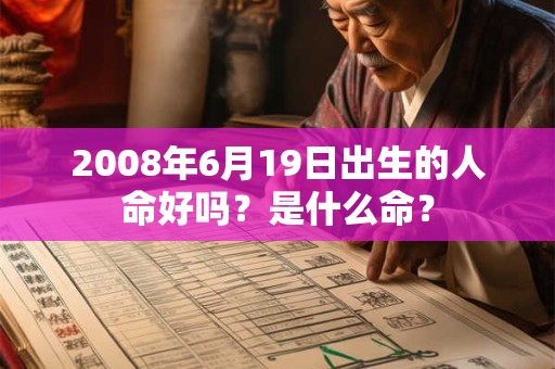 2008年6月19日出生的人命好吗？是什么命？