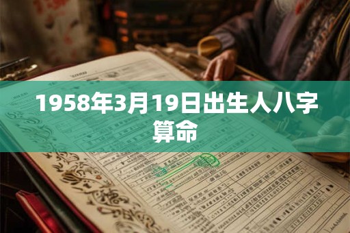 1958年3月19日出生人八字算命 1958年3月19日出生人八字算命