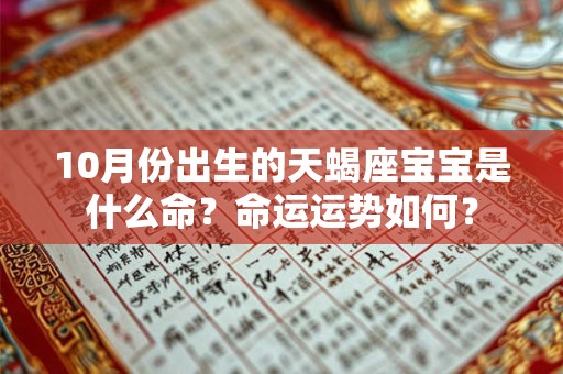 10月份出生的天蝎座宝宝是什么命？命运运势如何？