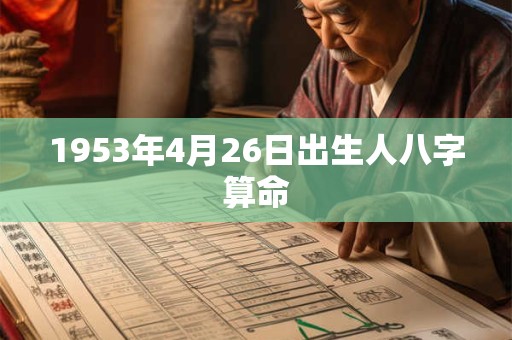1953年4月26日出生人八字算命