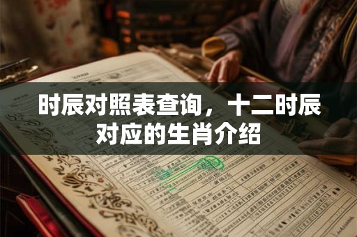 时辰对照表查询，十二时辰对应的生肖介绍
