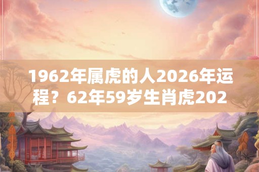 1962年属虎的人2026年运程?62年59岁生肖虎2026年运势 1962年属虎的人2026年运程?62年59岁生肖虎2026年运势