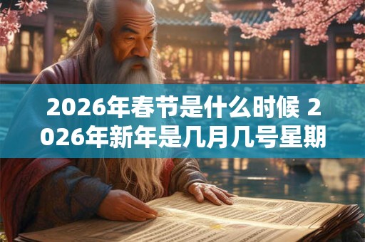 2026年春节是什么时候 2026年新年是几月几号星期几 2026年春节是什么时候 2026年新年是几月几号星期几