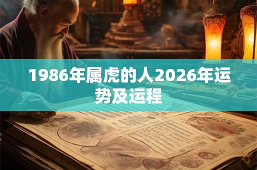 1986年属虎的人2026年运势及运程