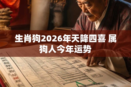 生肖狗2026年天降四喜 属狗人今年运势 生肖狗2026年天降四喜 属狗人今年运势