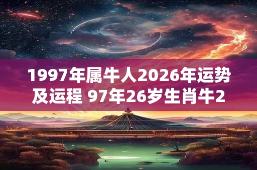 1997年属牛人2026年运势及运程 97年26岁生肖牛2026年每月运势 1997年属牛人2026年运势及运程 97年26岁生肖牛2026年每月运势