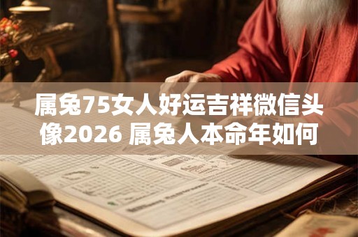 属兔75女人好运吉祥微信头像2026 属兔人本命年如何选微信头像