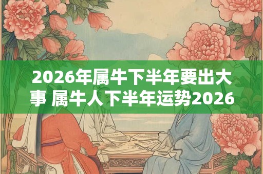 2026年属牛下半年要出大事 属牛人下半年运势2026 2026年属牛下半年要出大事 属牛人下半年运势2026