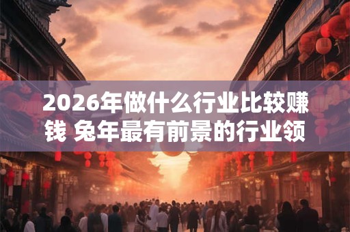 2026年做什么行业比较赚钱 兔年最有前景的行业领域