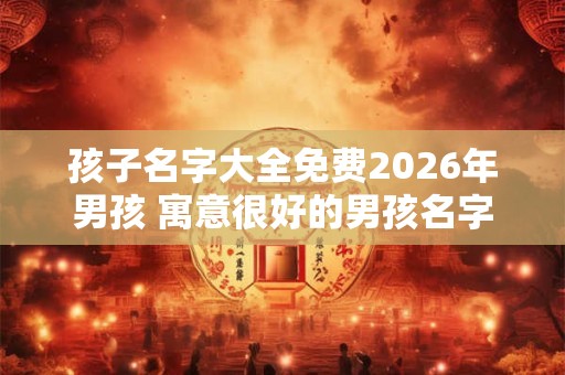 孩子名字大全免费2026年男孩 寓意很好的男孩名字 孩子名字大全免费2026年男孩 寓意很好的男孩名字
