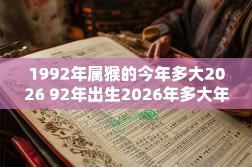1992年属猴的今年多大2026 92年出生2026年多大年龄 1992年属猴的今年多大2026 92年出生2026年多大年龄