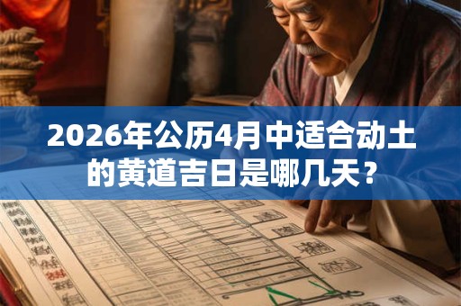 2026年公历4月中适合动土的黄道吉日是哪几天? 2026年公历4月中适合动土的黄道吉日是哪几天?