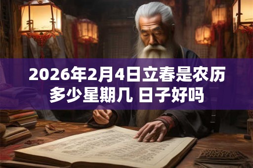 2026年2月4日立春是农历多少星期几 日子好吗