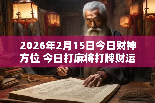 2026年2月15日今日财神方位 今日打麻将打牌财运方位! 2026年2月15日今日财神方位 今日打麻将打牌财运方位!