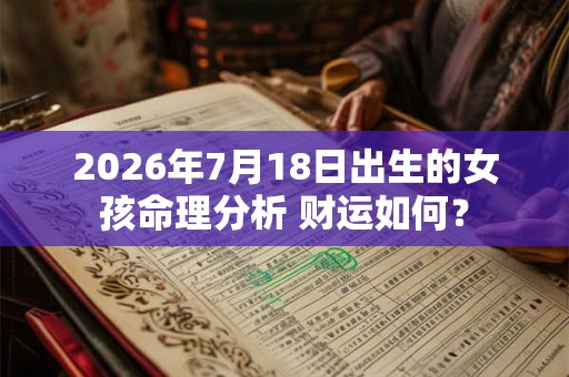 2026年7月18日出生的女孩命理分析 财运如何？