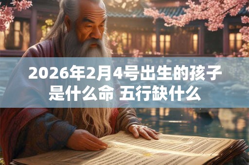 2026年2月4号出生的孩子是什么命 五行缺什么 2026年2月4号出生的孩子是什么命 五行缺什么